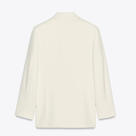 NEW ZARA ZW COLLECTION DOUBLE BREASTED OVERSIZED JACKET Ecru 2380/677 - Picture 6 of 8